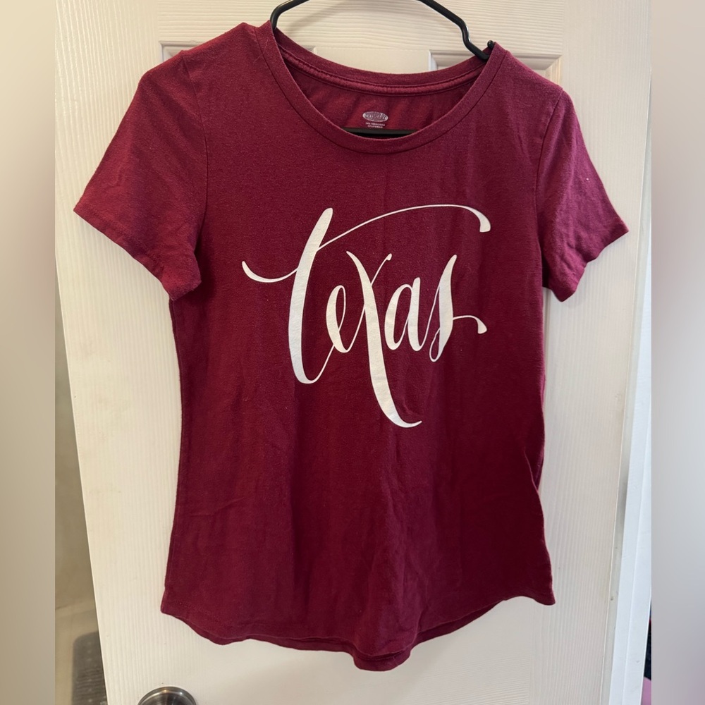 Old Navy Maroon Texas Script Tee